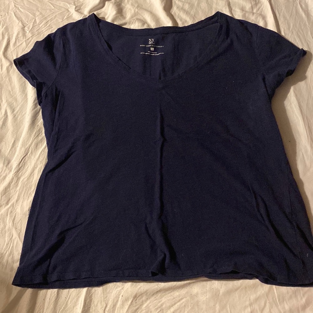 New York and company two pair set, grey and navy XL wide neck shirts